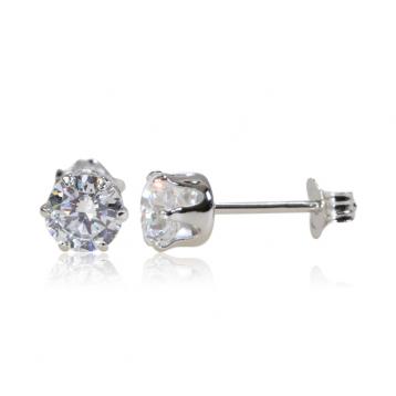 925 Silver 5.5mm Cubic Zirconia Earring
