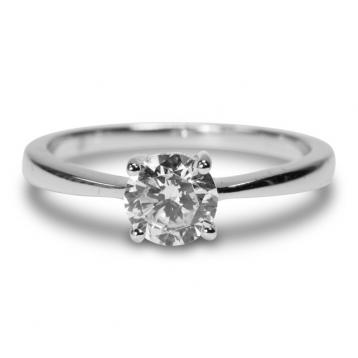 925 Silver 6.0mm Cubic Zirconia Ring