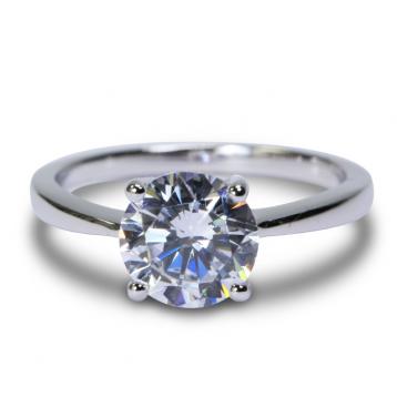 925 Silver 8.0mm Cubic Zirconia Ring