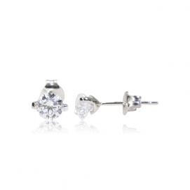 925 Silver 5.0mm Cubic Zirconia Earring