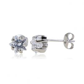 925 Silver 6x6mm Cubic Zirconia Earring