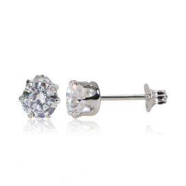 925 Silver 5.5mm Cubic Zirconia Earring