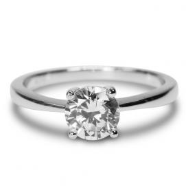 925 Silver 6.5mm Cubic Zirconia Ring