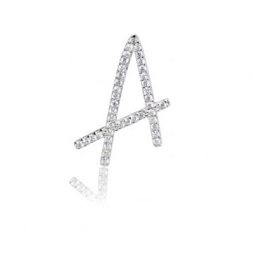 925 silver CZ alphabet pendant
