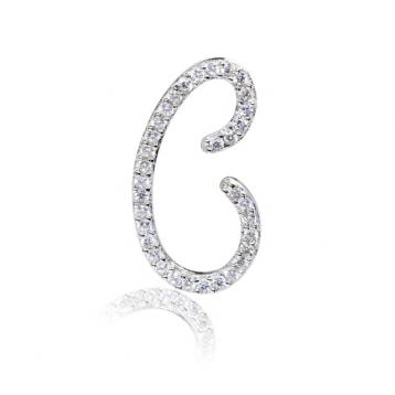 925 silver CZ alphabet pendant