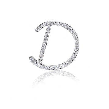 925 silver CZ alphabet pendant