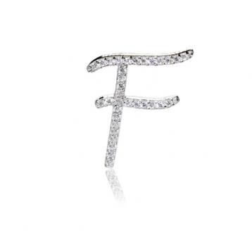 925 silver CZ alphabet pendant