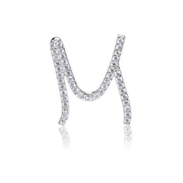 925 silver CZ alphabet pendant