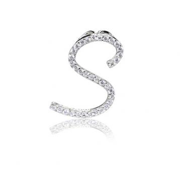 925 silver CZ alphabet pendant