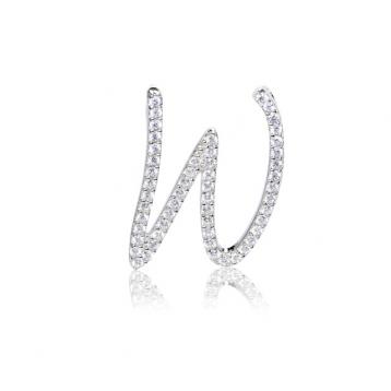 925 silver CZ alphabet pendant