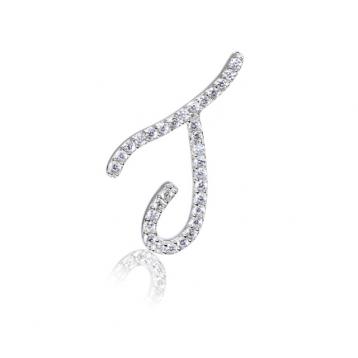 925 silver CZ alphabet pendant