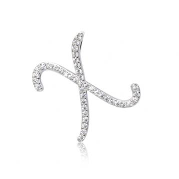 925 silver CZ alphabet pendant