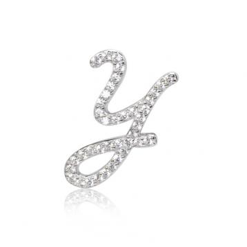 925 silver CZ alphabet pendant