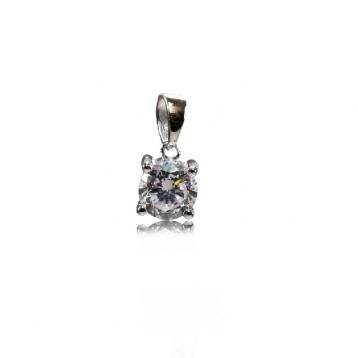 925 Silver 7.0mm Cubic Zirconia Pendant