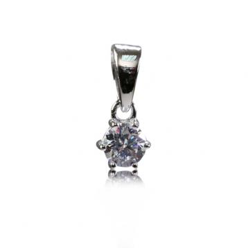 925 Silver 4.0mm Cubic Zirconia Pendant