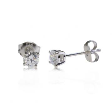925 Silver 4.0mm Cubic Zirconia Earring