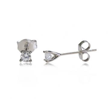 925 Silver 3.0mm Cubic Zirconia Earring