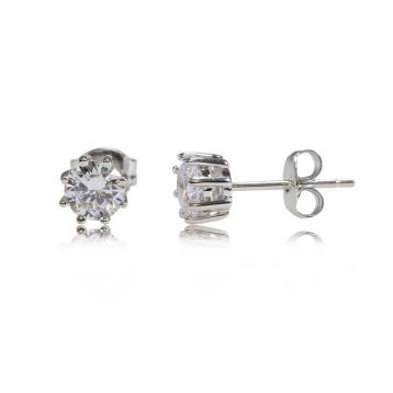 925 Silver 5.0mm Cubic Zirconia Earring