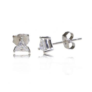 925 Silver 4.0mm Cubic Zirconia Earring