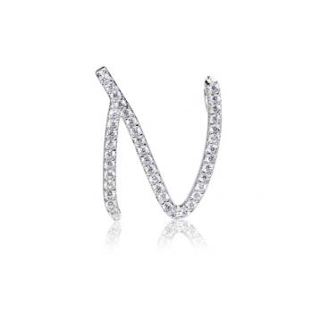 925 silver CZ alphabet pendant