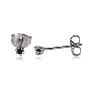 925 Silver 2.0mm Black Cubic Zirconia Earring