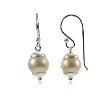 925 silver CZ fresh water pearl earring