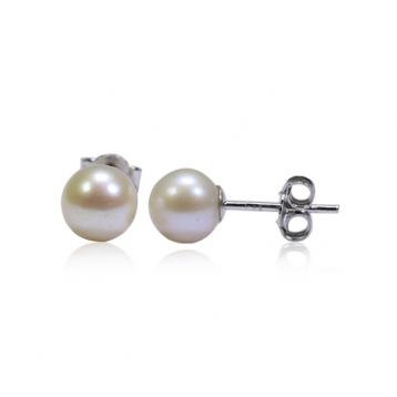 925 silver CZ fresh water pearl earring