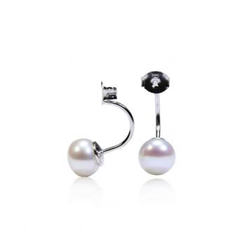 925 silver CZ fresh water pearl earring
