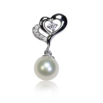 925 silver CZ fresh water pearl pendant