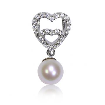 925 silver CZ fresh water pearl pendant