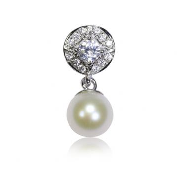 925 silver CZ fresh water pearl pendant