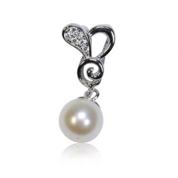 925 silver CZ fresh water pearl pendant