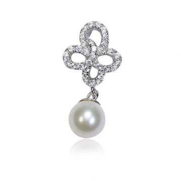 925 silver CZ fresh water pearl pendant