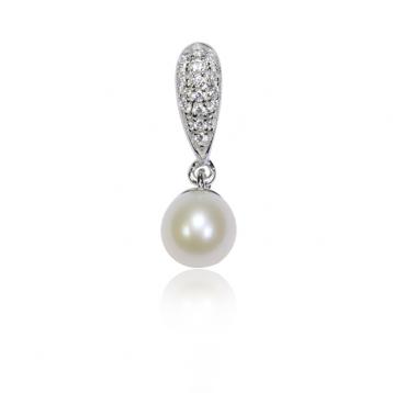 925 silver CZ fresh water pearl pendant