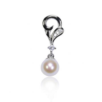 925 silver CZ fresh water pearl pendant