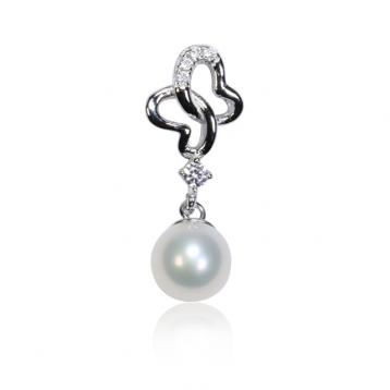 925 silver CZ fresh water pearl pendant