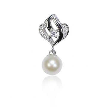 925 silver CZ fresh water pearl pendant