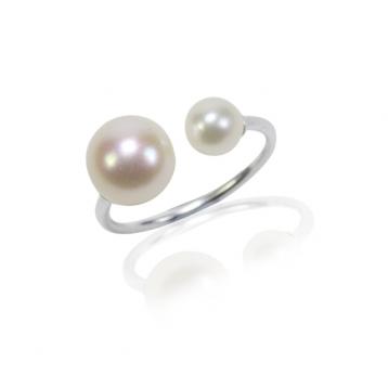 925 silver CZ fresh water pearl ring