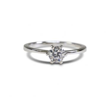 925 Silver 5.0mm Cubic Zirconia Ring