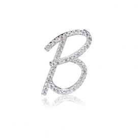925 silver CZ alphabet pendant