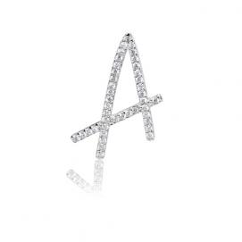 925 silver CZ alphabet pendant