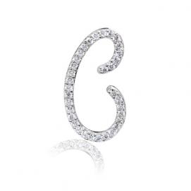 925 silver CZ alphabet pendant