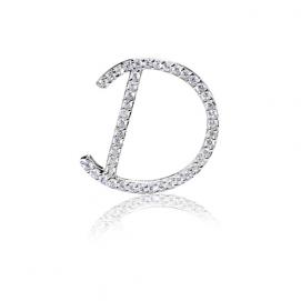 925 silver CZ alphabet pendant