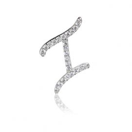925 silver CZ alphabet pendant
