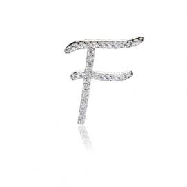 925 silver CZ alphabet pendant