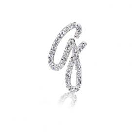 925 silver CZ alphabet pendant