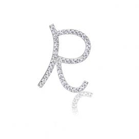 925 silver CZ alphabet pendant