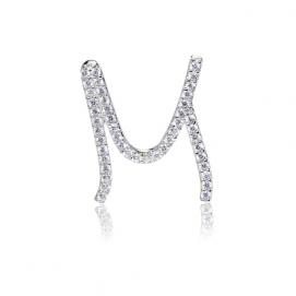 925 silver CZ alphabet pendant