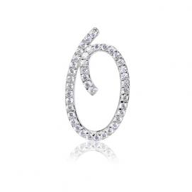 925 silver CZ alphabet pendant
