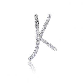 925 silver CZ alphabet pendant